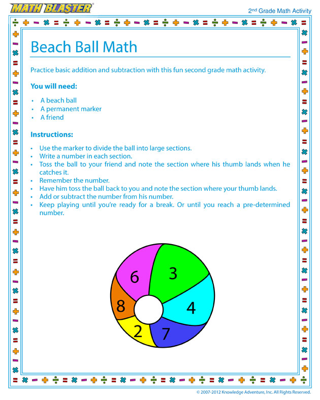 Beach Ball Math - Math Activity for Second Graders