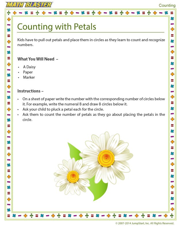 Counting Petals - Free Kindergarten Counting Activity