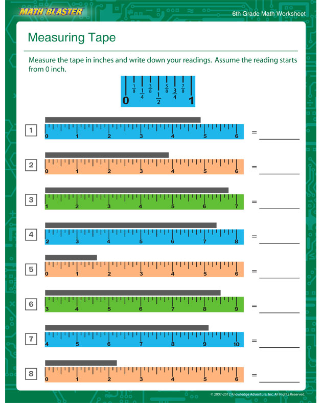 Measuring Tape - Measurement 6th Grade