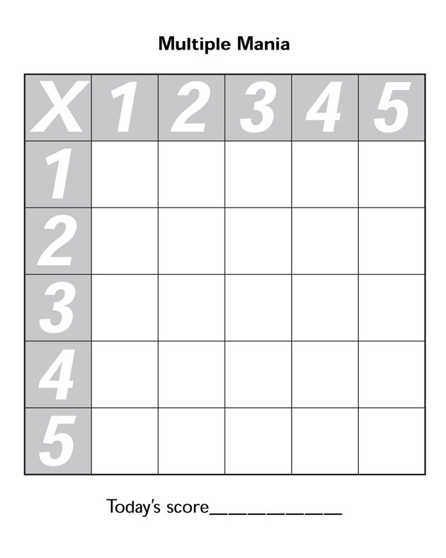 Multiple Mania - Multiplication Worksheet for Kids