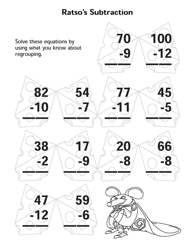 Ratso's Subtraction - Math Worksheet for Kids