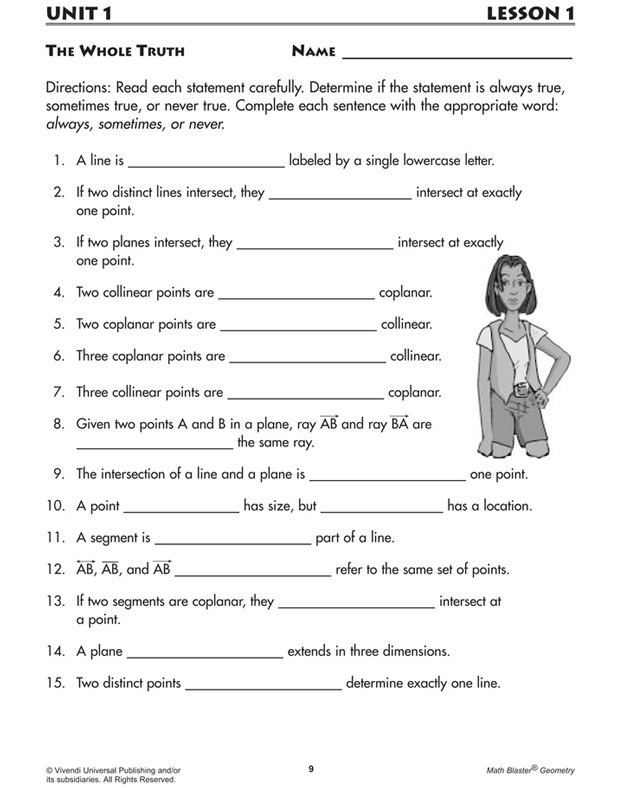 The Whole Truth - Free Printable Geometry Worksheet for 7th Grade