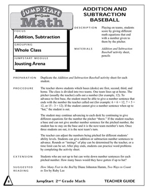 Addition and Subtraction Baseball - Free Mental Math Worksheet for 2nd Grade