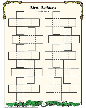 Block Buildings - Printable Math Worksheet for Kids