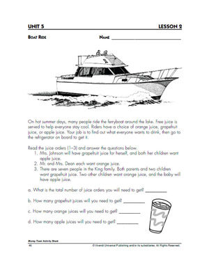 Boat Ride - Addition Worksheet for Kids