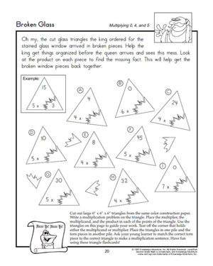 Broken Glass - Printable Multiplication Worksheet for Kids