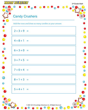 Candy Crushers - Free Money Worksheet for 3rd Grade