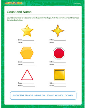 Free kindergarten geometry worksheet