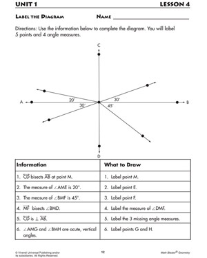 Label the Diagram - Printable Geometry Worksheet for Seventh Graders