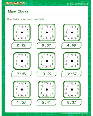 Many Clocks - Printable Time Worksheet for Kids