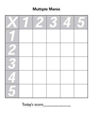 Multiple Mania - Printable Multiplication Worksheet for Kids