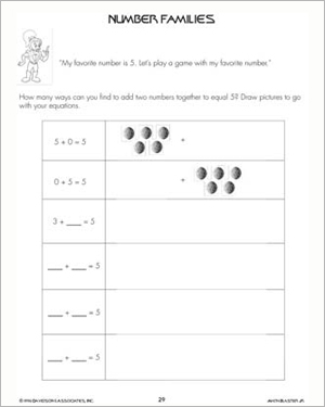 Number Families - Printable Addition Worksheet for Kids