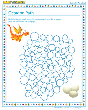 Browse through 'Octagon Path' - A Free Geometry Worksheet and Printable for Kids