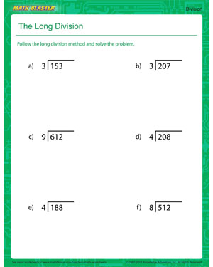 Free Division Worksheet for kids