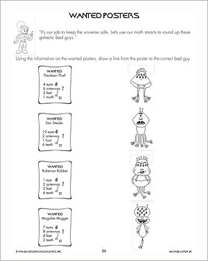 Wanted Posters - Printable Math Worksheet for Kids